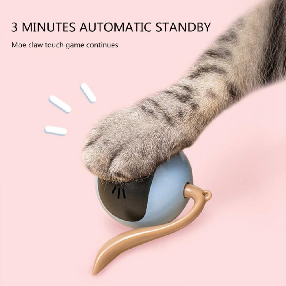 Smart Interactive Cat Toy Ball, Automatic Rolling Pet Toy, Batteries Operated Auto on Kitty Toy with Bell and Built-In LED Light Colorful for Indoor Cats