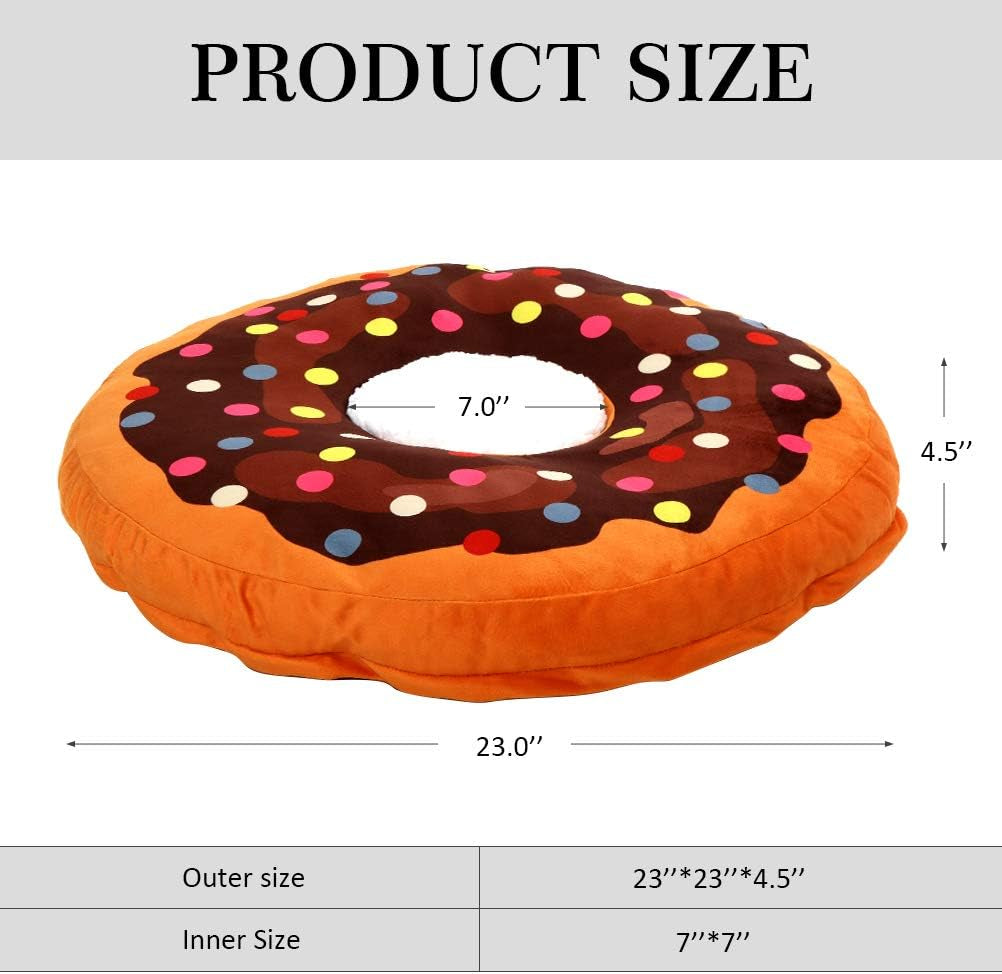 Donut Cat Bed, Plush Orthopedic Foam Mattress,  Pet Bed for Indoor Cats, Machine Washable 