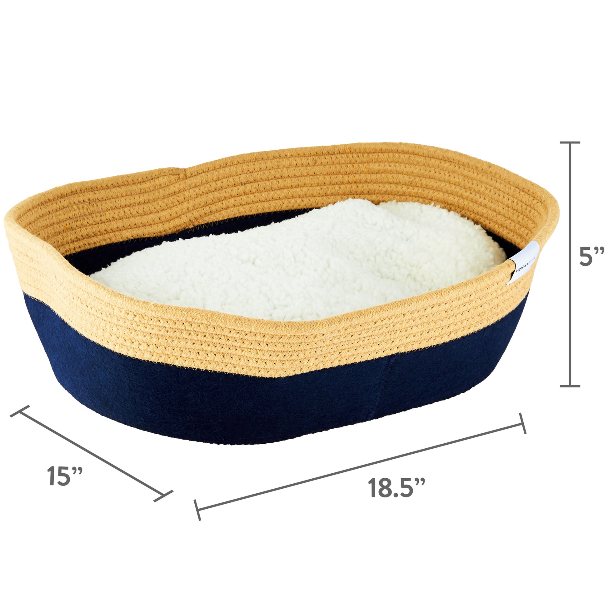 19" Oval Woven Felt Rope Cat Bed, with Catnip