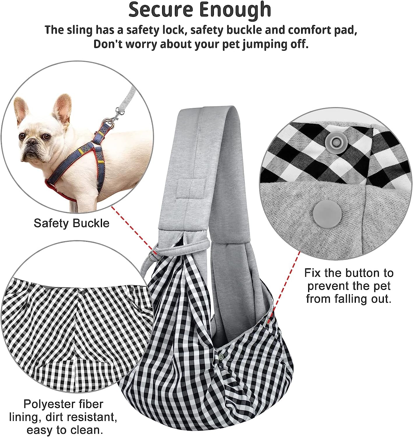 Cat Sling Carrier - Hands Free Reversible Pet Papoose Bag - Soft Pouch and Tote Design - Suitable for Puppy, Small Cats Outdoor 