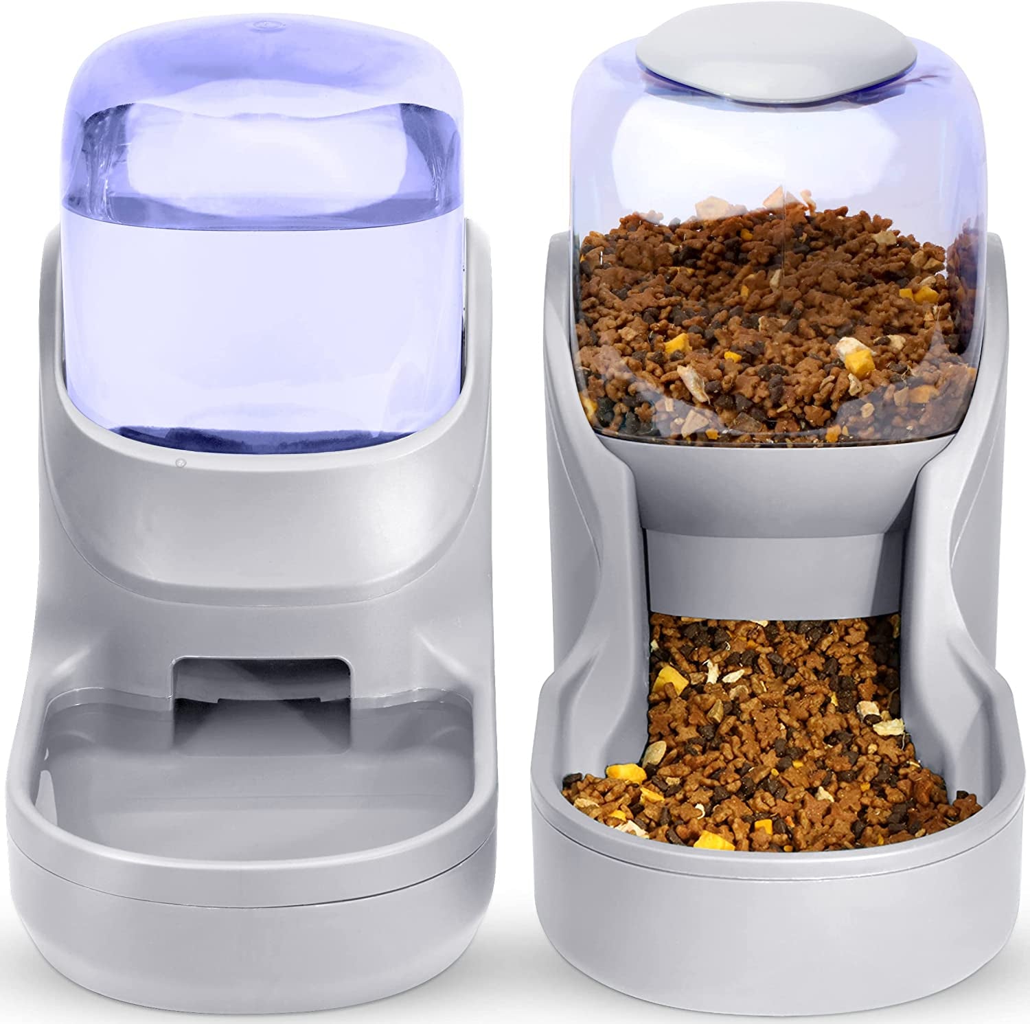 Cats Feeder with Water Dispenser.  Automatic Gravity Big Capacity Pets Feeder.  