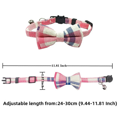 Cat Collar/Kitten Collars with Bell and Bow Tie, Adjustable