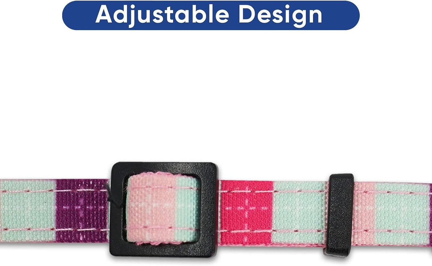 Pet Multicolor Cat Collar with Safety Buckle and Removable Bell 