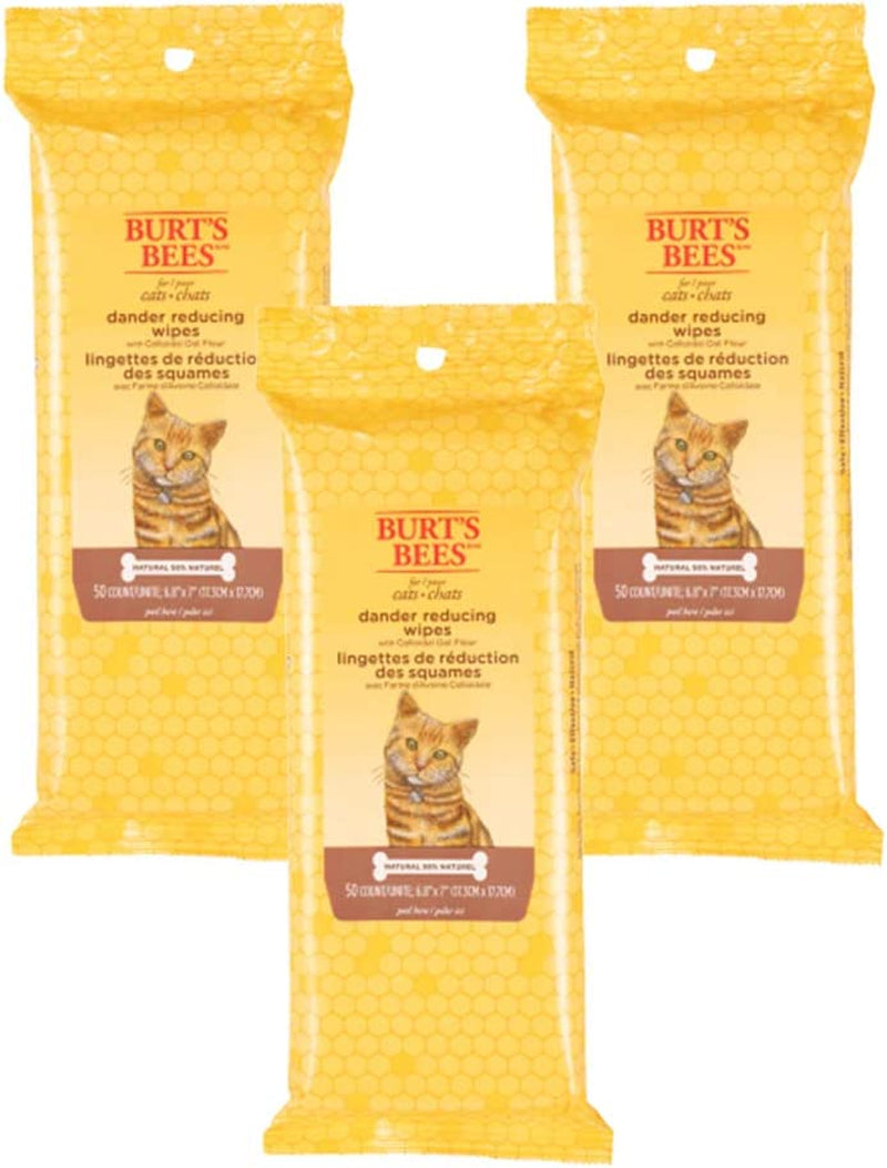 Cat Natural Dander Reducing Wipes | Kitten and Cat Wipes for Grooming | Cruelty Free, Sulfate & Paraben Free, Ph Balanced for Cats - Made in USA - 3 Pack