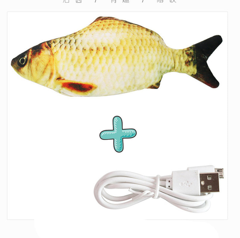 Interactive Electric Floppy Fish Cat Toy, USB Charger