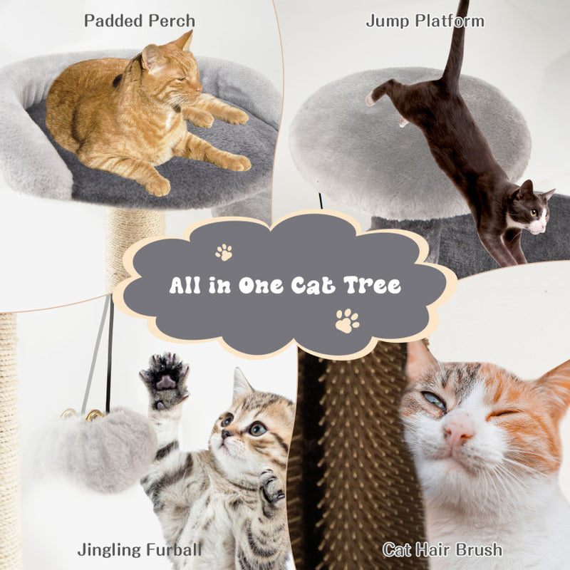 40 Inch Cat Tree Tower Multi-Level Activity Tree with 2-Tier Cat-Hole Condo