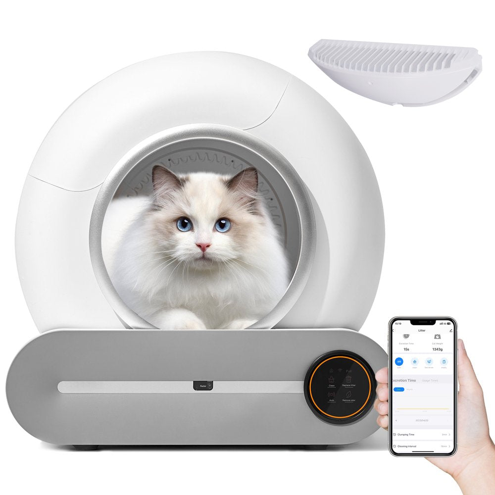 Self Cleaning Litter Box, Automatic Cat Litter Box with App Control Support, Integrated Safety Protection