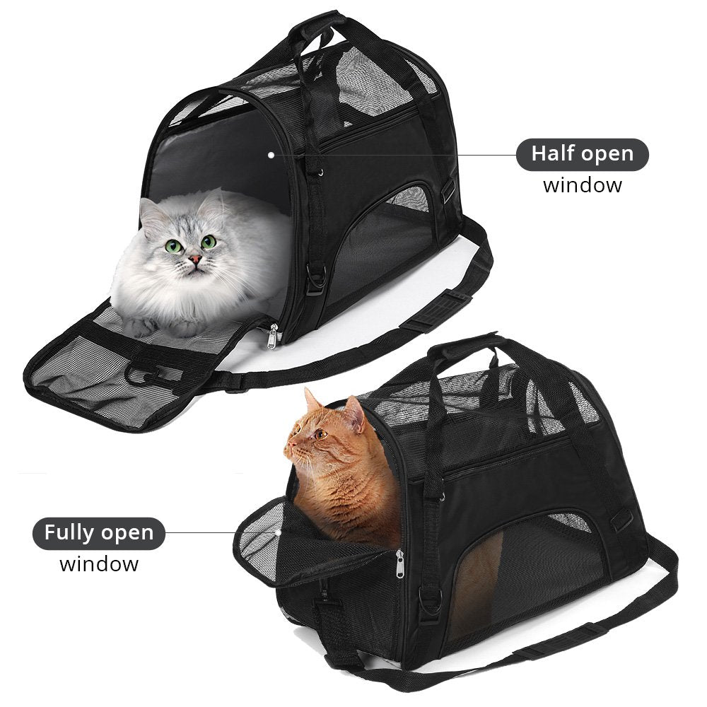 Pet Portable Mesh Breathable Carrier Bags for Small Medium Cats Handbag Travel Transport Bag Black