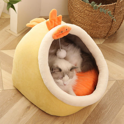 Cat Bed House Tent Cave with Removable Washable Cushion