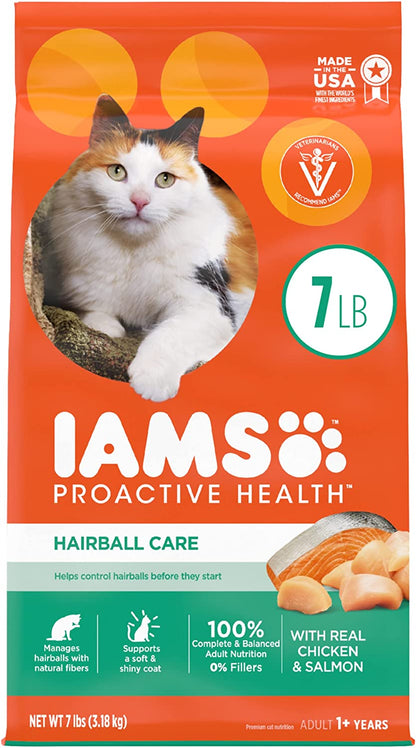 Proactive Health Adult Hairball Care Dry Cat Food with Chicken and Salmon, 7 Lb. Bag