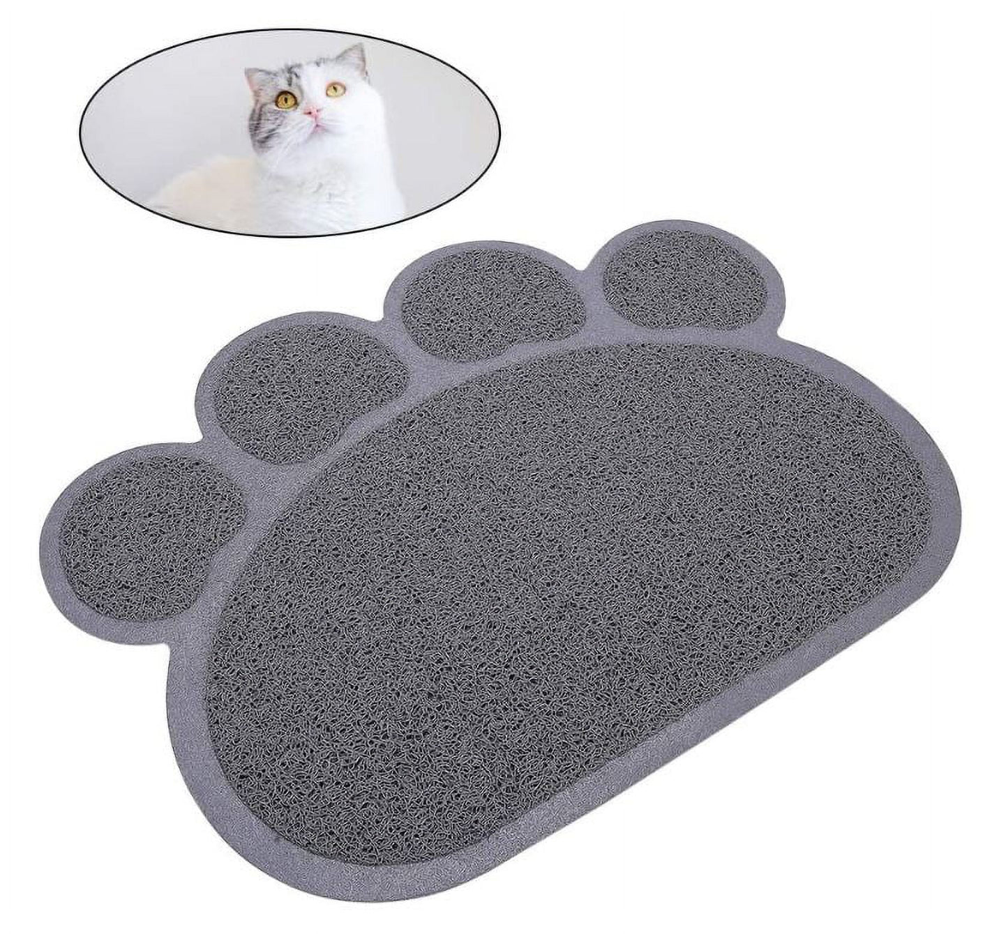 Kitty Litter Box Starter Kit - Small Cat Litter Pan without Lid, Mat, Scoop and Bowl for Kitten within 3 Months