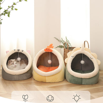 Cat Bed House Tent Cave with Removable Washable Cushion