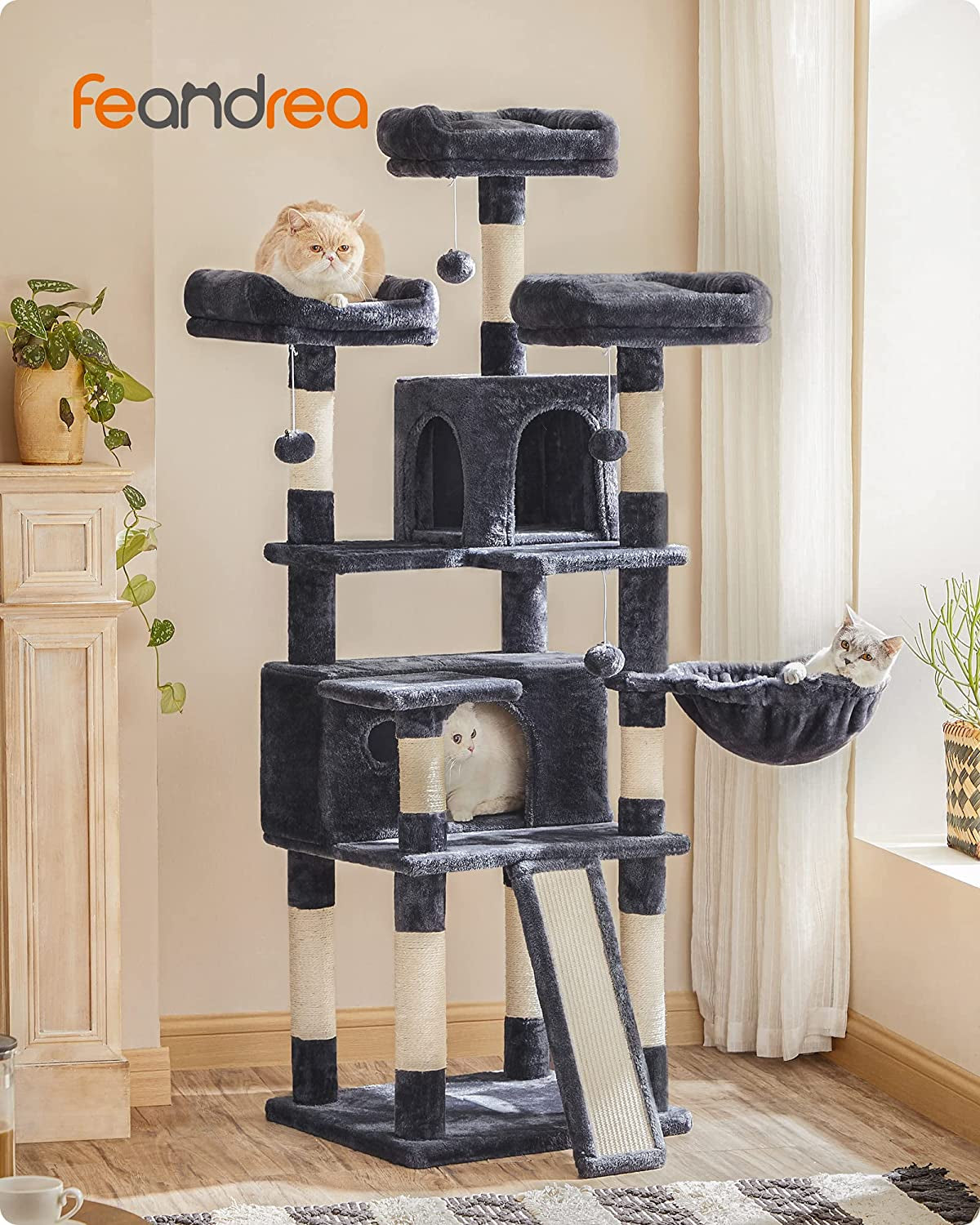 Cat Tree, Large Cat Tower, Cat Condo with Scratching Posts, 