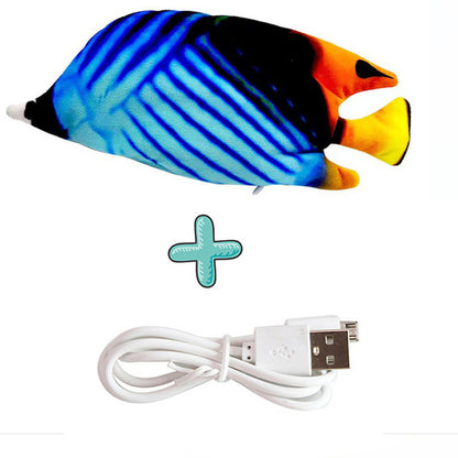 Interactive Electric Floppy Fish Cat Toy, USB Charger