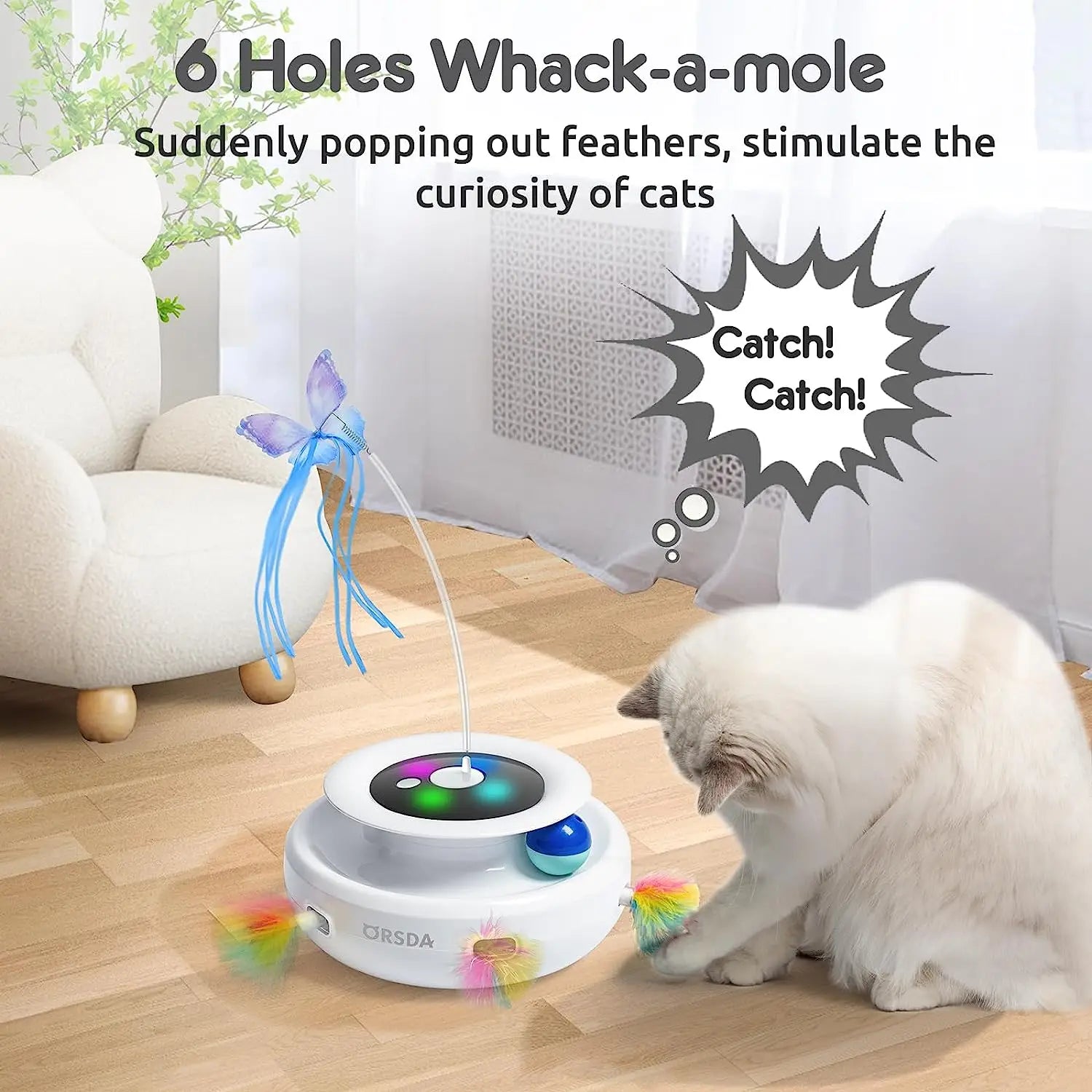 3-In-1 Interactive Cat Toys for Indoor Cats 