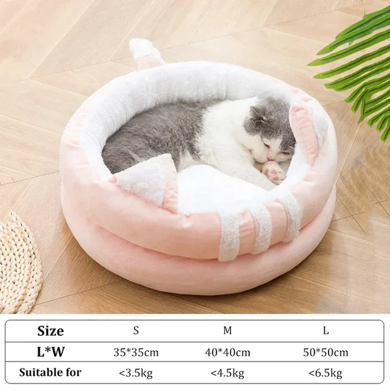 Cat Bed, Deep Sleep Mat Basket for Cat , Cozy , Indoor, Winter Warm 