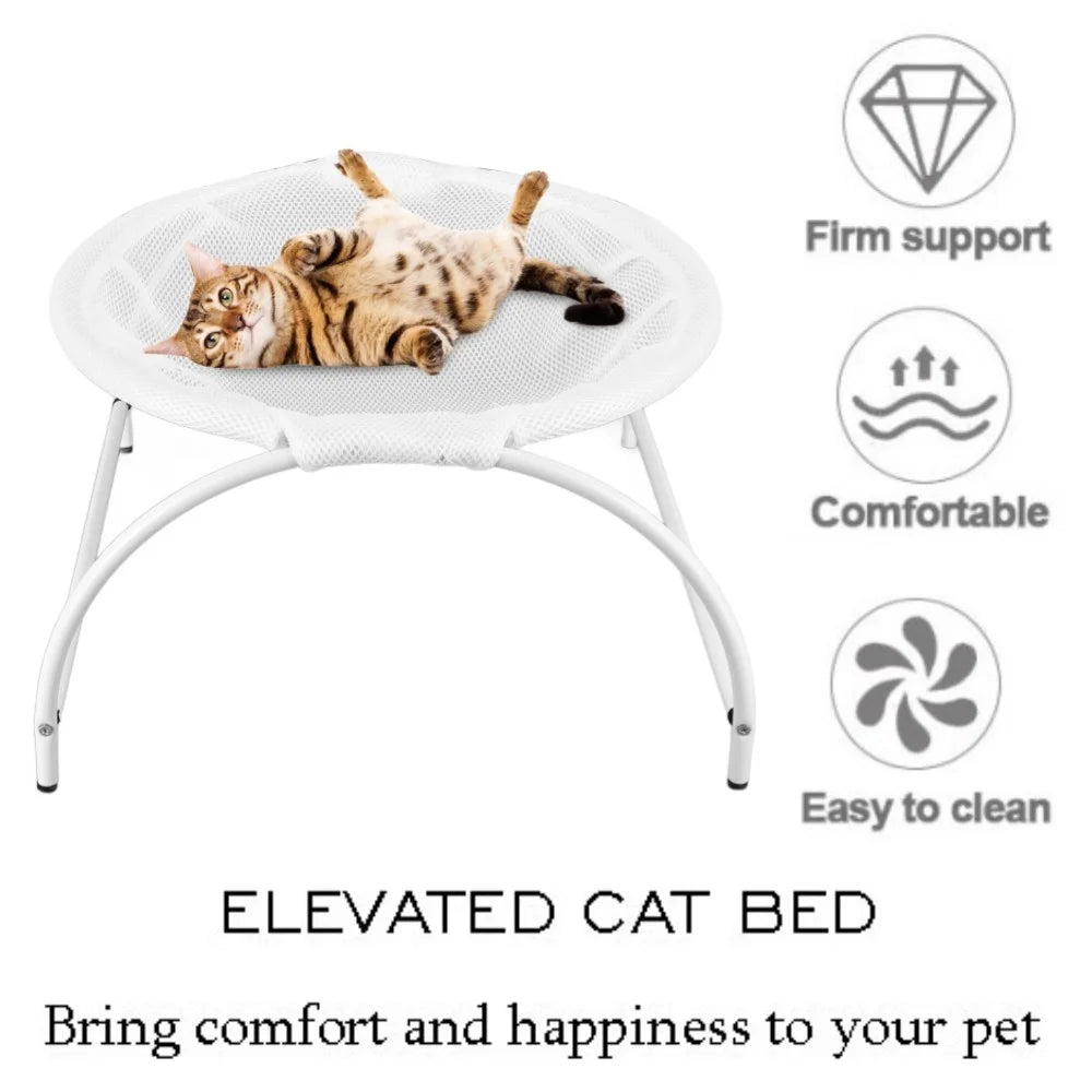 Cat Hammock Bed, Raised Cat Beds for Indoor Cats, Soft Breathable 