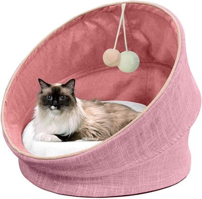 Cat Bed Calming Donut Cuddler, anti Anxiety Comfy Soft Pet round Bed, Plush Soft Cushion 