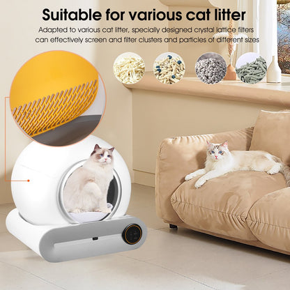 Self Cleaning Litter Box, Automatic Cat Litter Box with App Control Support, Integrated Safety Protection