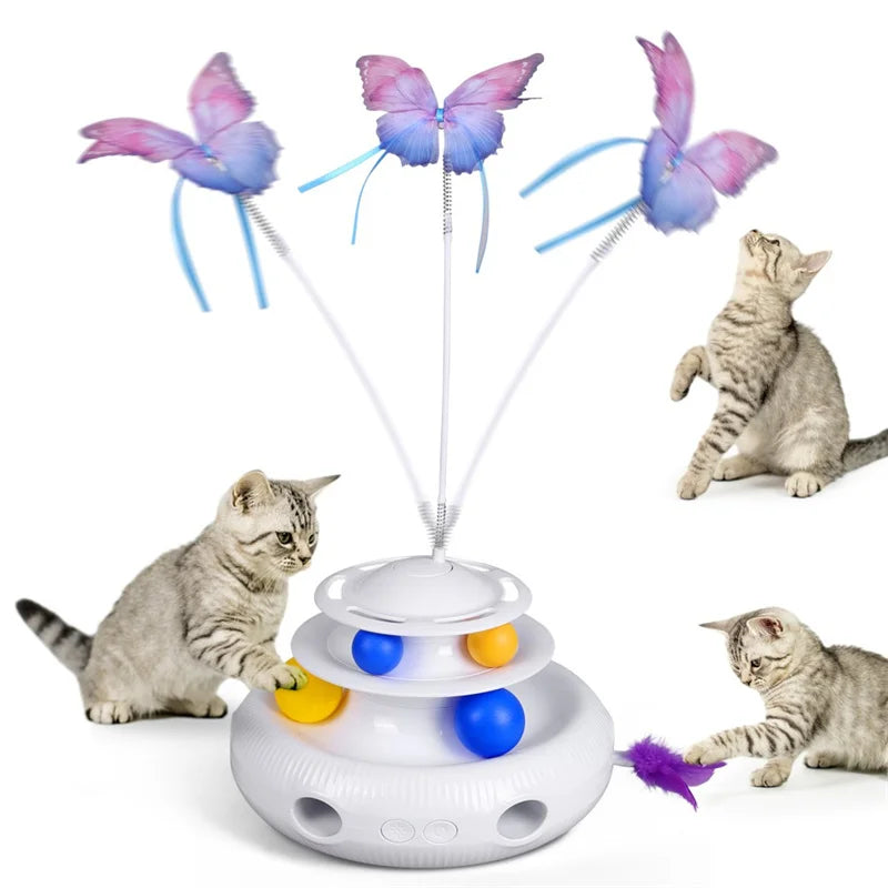 3 in 1 Cat Smart Toy, Butterfly Hovering 360° 