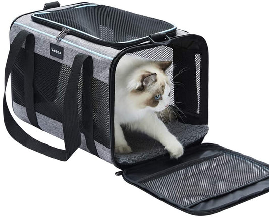 17.5X11X11 Inches Cat, Carrier for Pets up to 16 Lbs, Soft-Sided Cat Bag Animal Carriers Travel Puppy Carry as a Toy of Fabric Pet Home