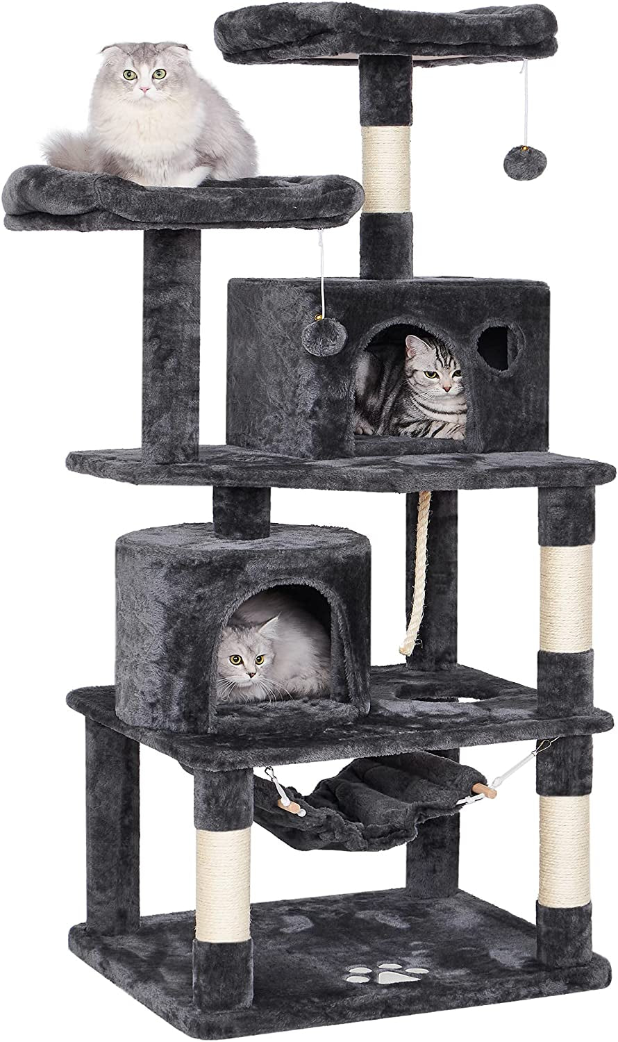 Cat Tower for Indoor Cats, Kitten Furniture Activity Center, Play House with Sisal Scratching Posts, Perches Hammock 