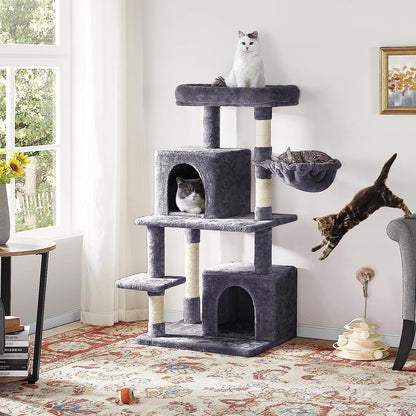 Cat Trees with Scratching Post, Condos, Basket, Top Perch for Indoor Cats