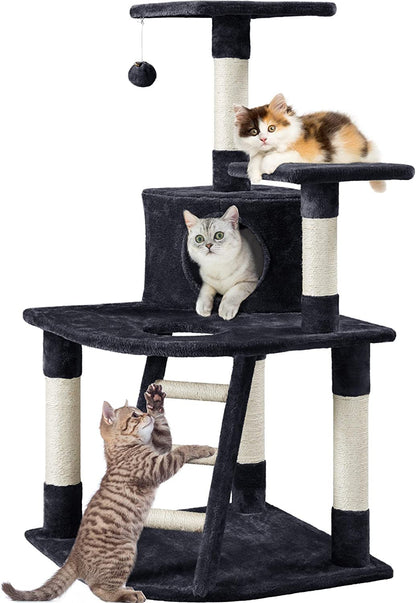 47.5'' H Cat Tree Cat Tower, Cat Scratching Post with Warm Condo,  Cozy Platform