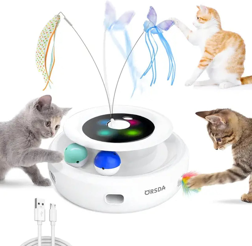 3-In-1 Interactive Cat Toys for Indoor Cats 