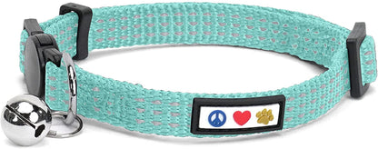 Reflective Cat Collar with Safety Buckle and Removable Bell 