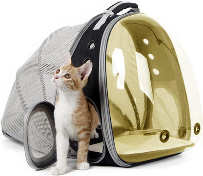 Cat Travel Backpack with Fan, Fit up to 20 Lbs, Space Capsule Astronaut, Clear Bubble Window Pet Backpack for Cats