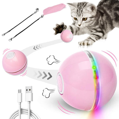 Electric Cat Ball Toys, Interactive Self Auto Rotating Intelligent Cat Ball Toys 