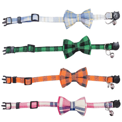 Cat Collar Kitten Collars with Bell and Bow Tie Breakaway Adjustable Safety Cat Collar