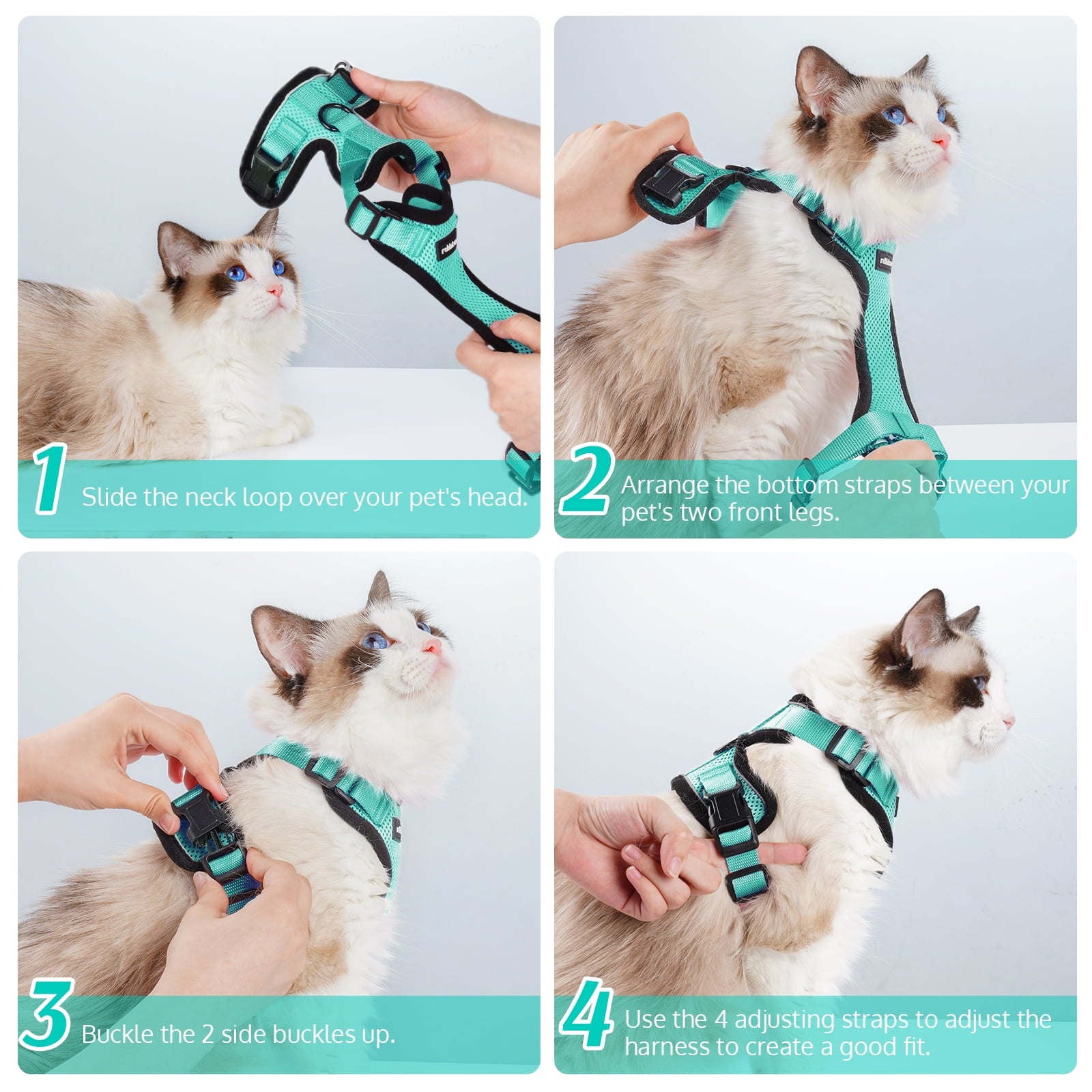 Cat Harness and Leash for Walking, Escape Proof Soft Adjustable Vest Harnesses for Cats, Easy Control Breathable Reflective Strips Jacket