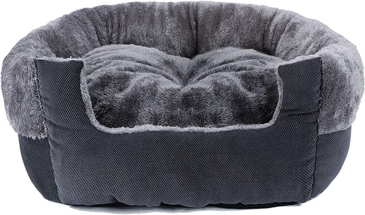 Faux Wool Microsuede Pet Bed, 20 X 20 X 7 In, Ideal for Indoor Cats 