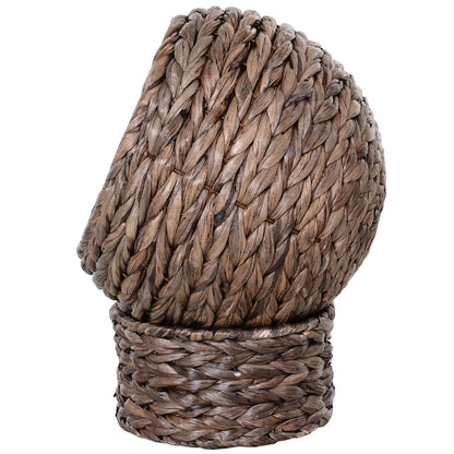 20" Rattan Elevated Cat Bed Egg Chair, Cat Basket Bed