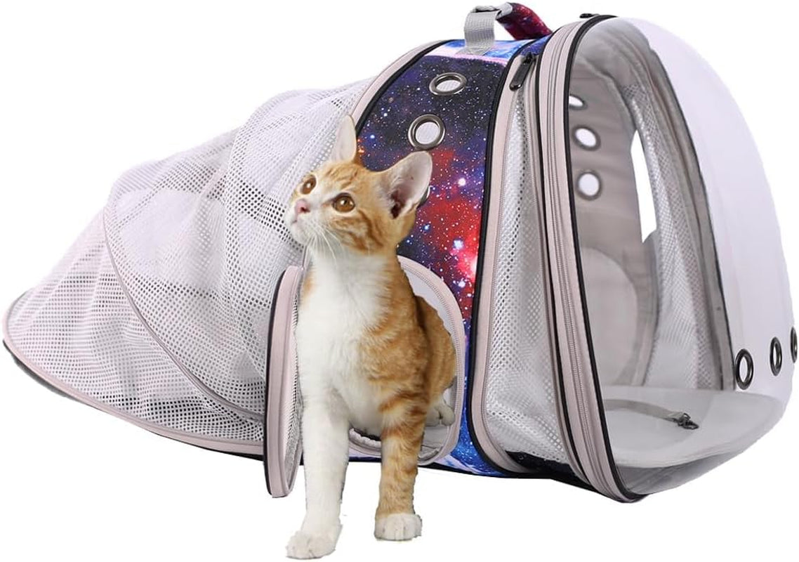 Cat Travel Backpack with Fan, Fit up to 20 Lbs, Space Capsule Astronaut, Clear Bubble Window Pet Backpack for Cats