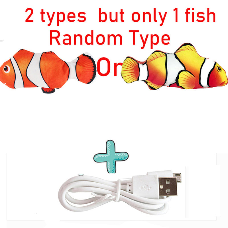 Interactive Electric Floppy Fish Cat Toy, USB Charger