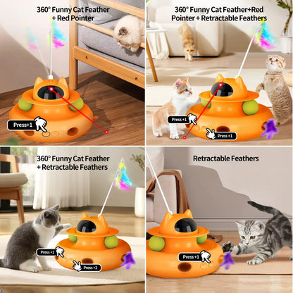 Interactive Cat Toys, Laser Kitten Toy for Indoor Cats, Cat Feather Mice Toys, Pets Smart Electric Cat Toys