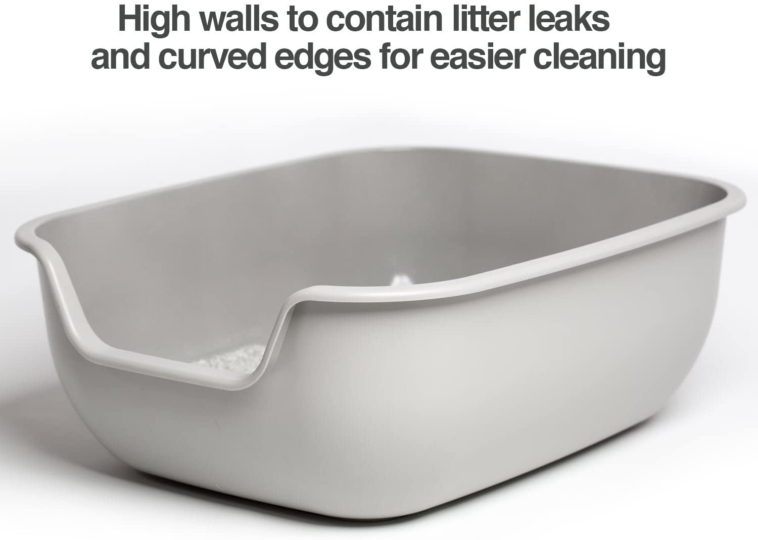 Betterbox Large Litter Box. Pet Safe Non-Stick Coating for Easier Cleaning & Superior Hygiene. Open Top Box Promotes Healthy Usage.