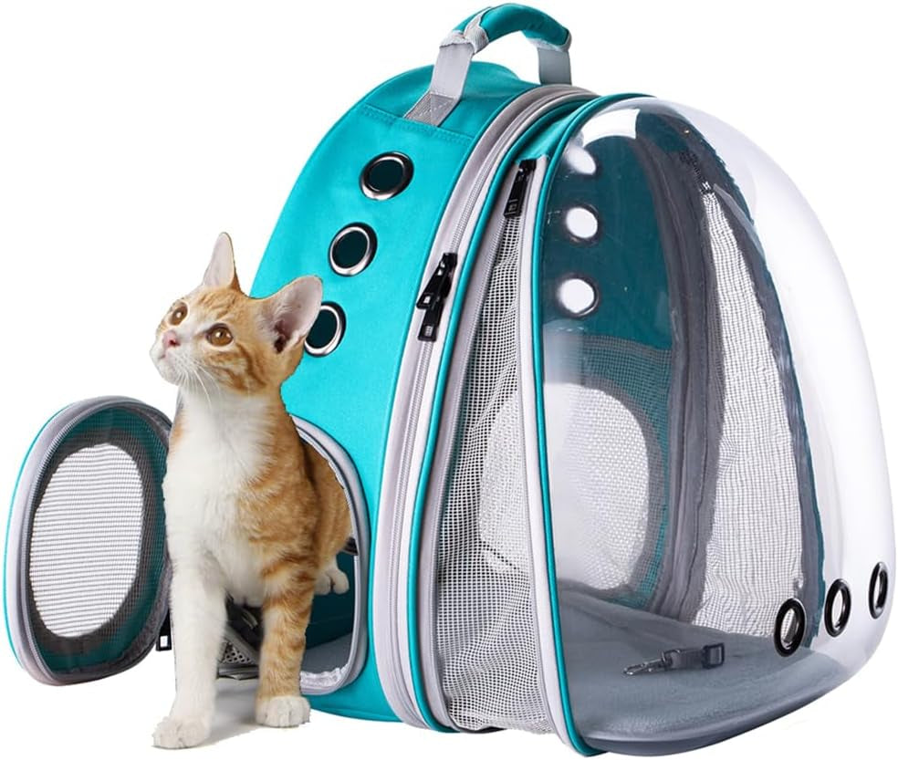 Cat Travel Backpack with Fan, Fit up to 20 Lbs, Space Capsule Astronaut, Clear Bubble Window Pet Backpack for Cats