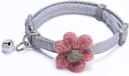 Handmade Cat Collars,Kitten Collar with Six Petals Flowers 