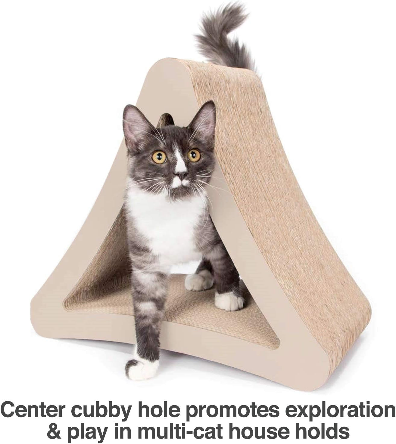 3-Sided Vertical Cat Scratching Post | Multiple Angle Cat Scratching Pad, 6 Usable Sides. Scratch, Play, & Perch | 100% Recyclable Cardboard Cat Lounge