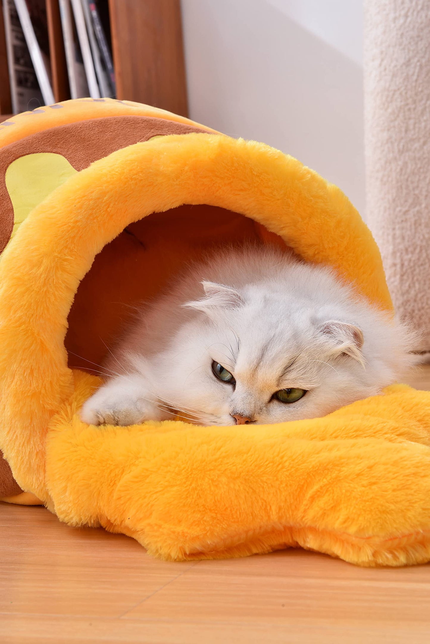 Honey Pot Cat Bed for Indoor - Comfortable Memory Foam  - with Removable Washable Cushioned Pillow