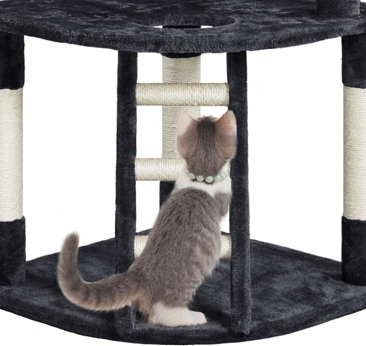 47.5'' H Cat Tree Cat Tower, Cat Scratching Post with Warm Condo,  Cozy Platform