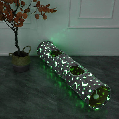 Cat Tunnel Tube with Plush Ball Toys 