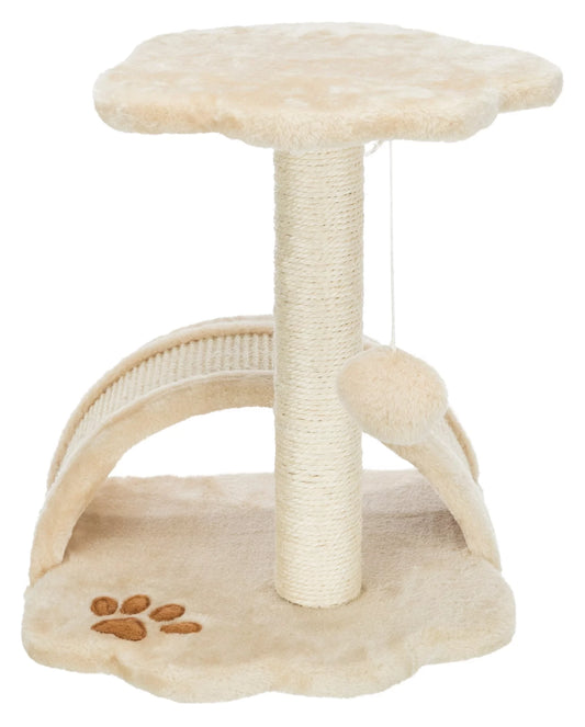 Vitoria Plush & Sisal 17" Cat Scratching Post with Platform, Beige