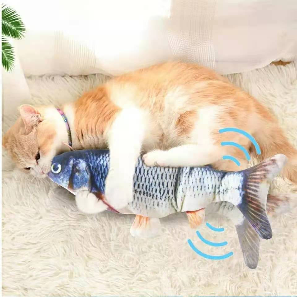 Interactive Electric Floppy Fish Cat Toy, USB Charger