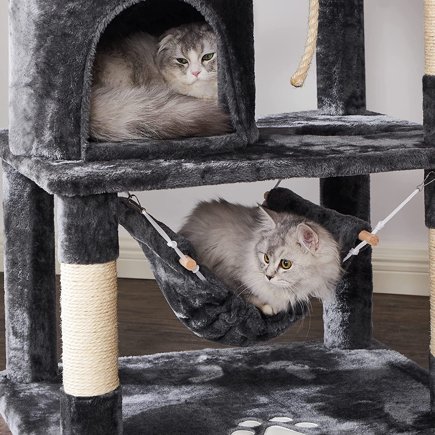 Cat Tower for Indoor Cats, Kitten Furniture Activity Center, Play House with Sisal Scratching Posts, Perches Hammock 