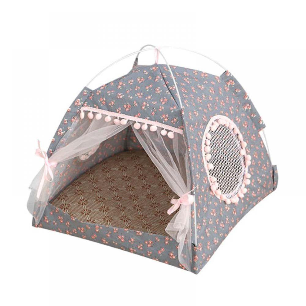 Pet Tent Cave Beds for Cat, Portable Folding Kitten Tent Bed 